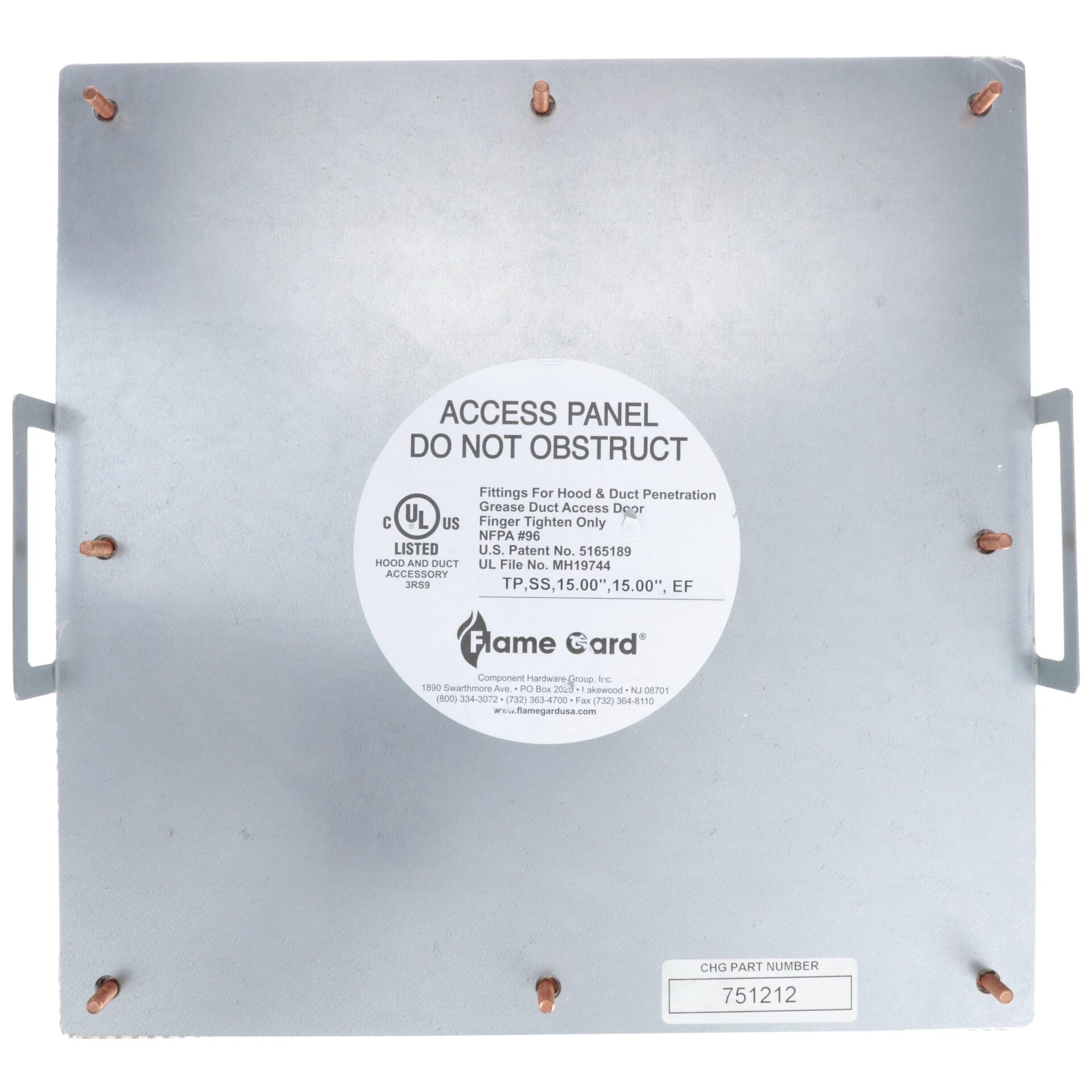 12" x 12" Flat Grease Duct Access Door